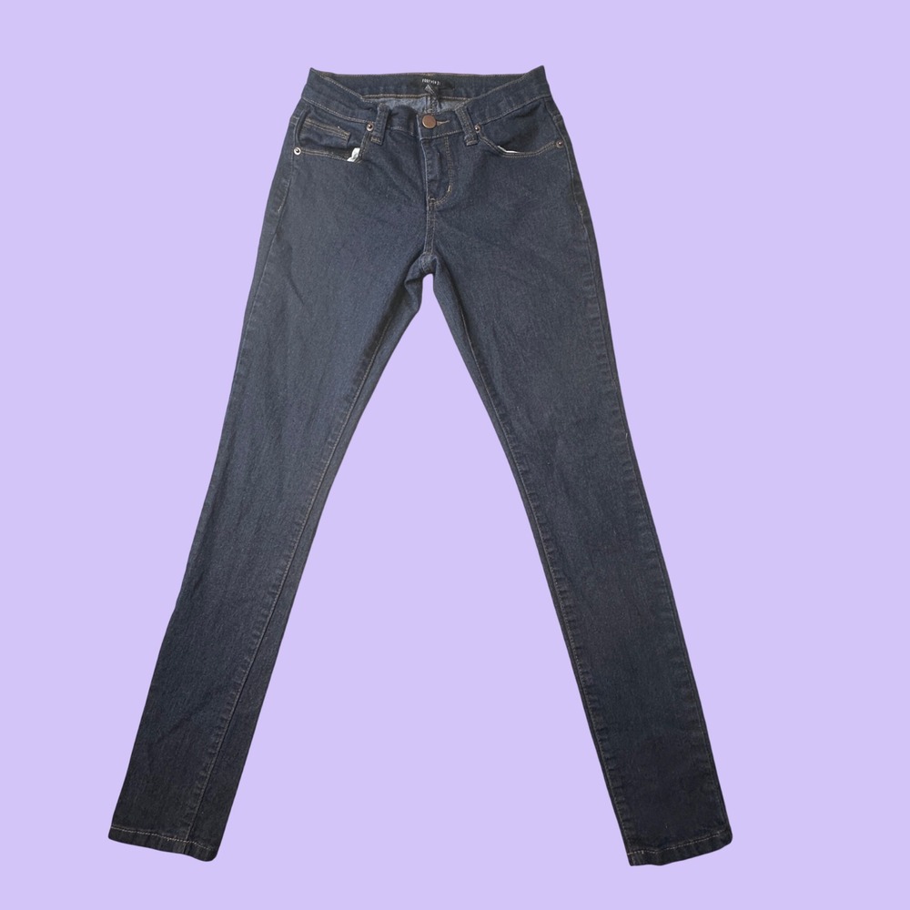 Forever 21 Jeans Womens 24 Blue Skinny Low Rise Dark Wash Stretch Denim